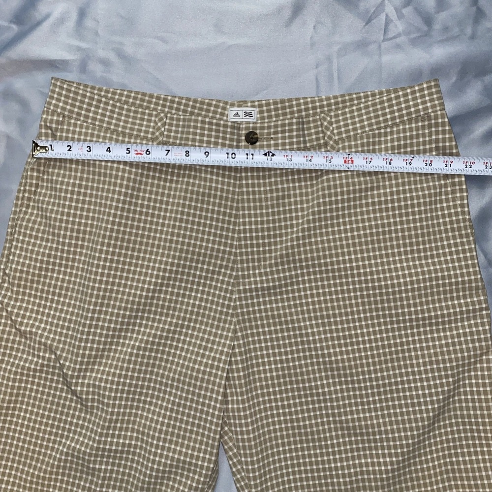 Adidas Golf Shorts Mens 40 Khaki Tan Gingham Check - Picture 4 of 7